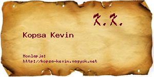 Kopsa Kevin névjegykártya