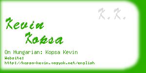 kevin kopsa business card